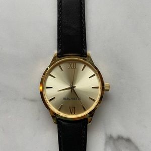 Women's Gold and Black Berg + Betts Watch in Pristine Condition!